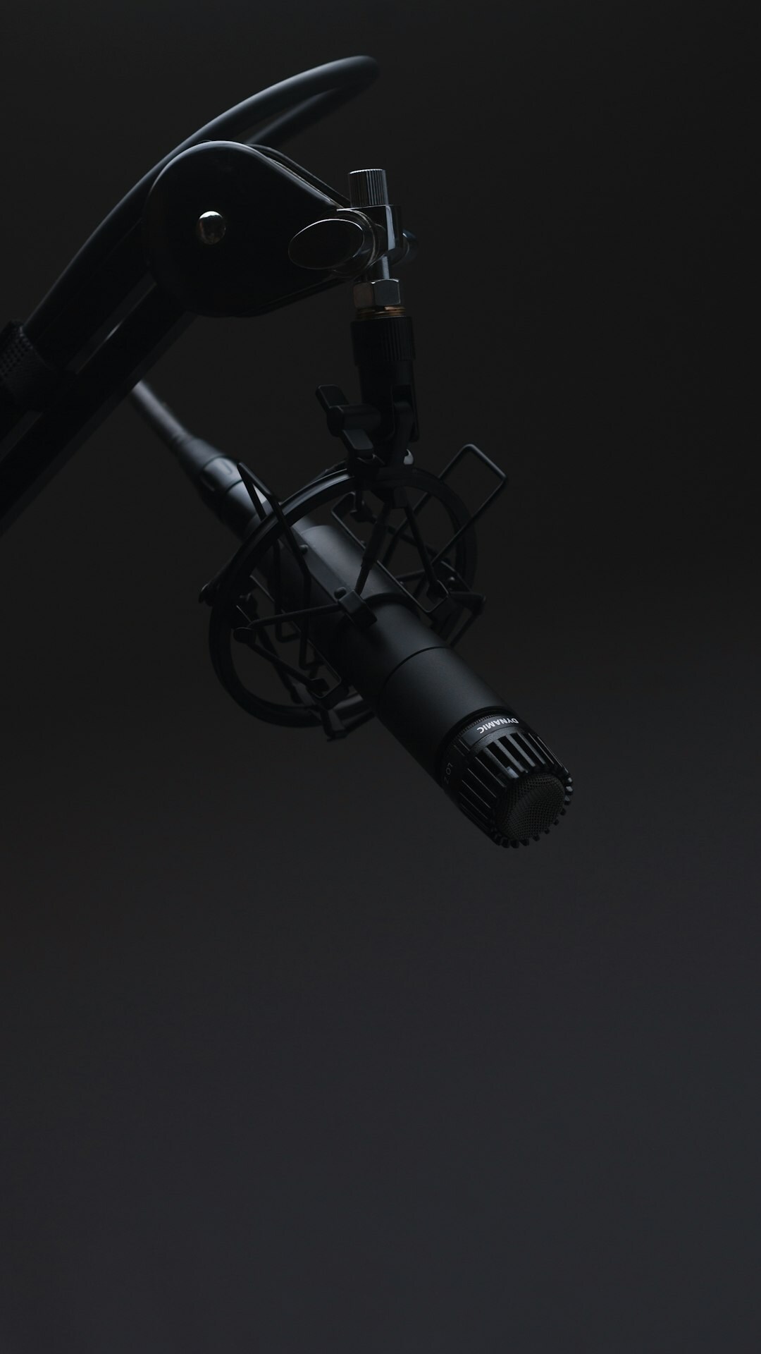 Close up of a professional broadcast microphone